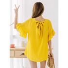 Frill-sleeve Tie-back Top