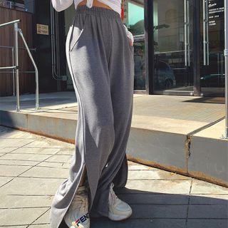Slit-side Wide-leg Sweatpants
