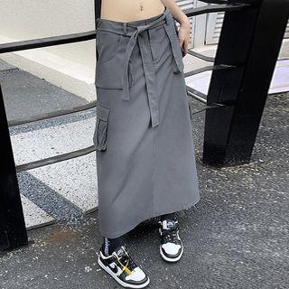 Low Rise Maxi Cargo Skirt