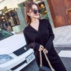 Set: Plain Cardigan + Knit Pants