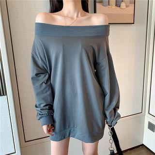 Off-shoulder Cutout Mini Pullover Dress