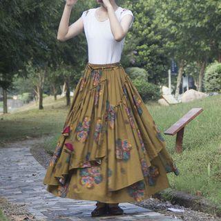 Print Maxi Skirt 87 - Curcumae - One Size