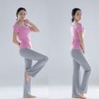 Set: Mock Two-piece Sports Top + Yoga Pants