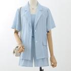 Set: Short-sleeve Blazer + Shorts + Top