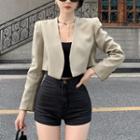 Long-sleeve V-neck Cropped Blazer