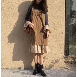 Set: Sleeveless Dress + Long-sleeve Midi Dress