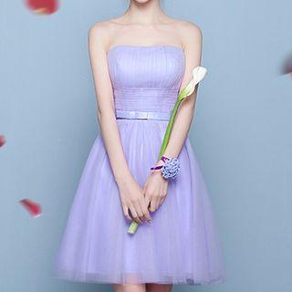 Plain Mesh Bridesmaid Dress