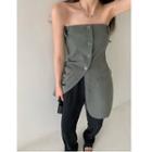 Button-up Plain Dress