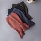 Ruffle Hem Plain Knit Skirt