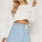 Zip Detail Long-sleeve Cropped T-shirt