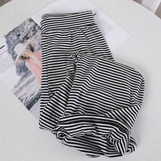 Striped Wide Leg Straight Cut Pants