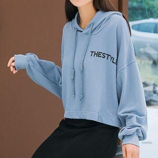 Lettering Oversize Hoodie Blue - One Size