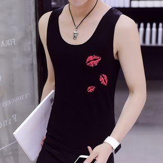 Lip Print Tank Top