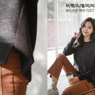 Brushed-fleece Panel Two-tone Pullover
