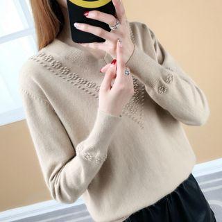 V-neck Flower Sweater