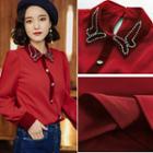 Rhinestone Two-tone Shirt