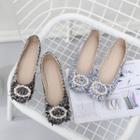 Embellished Tweed Flats