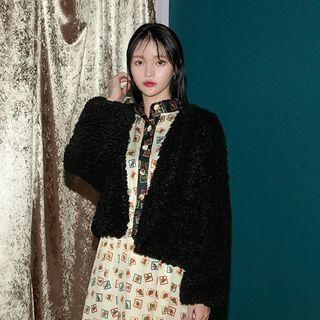 Balloon-sleeve Faux-shearling Jacket