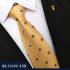 Genuine Silk Patterned Neck Tie Zsld045 - Orange - One Size