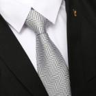 Twill Neck Tie Zsld010 - Black & White - One Size