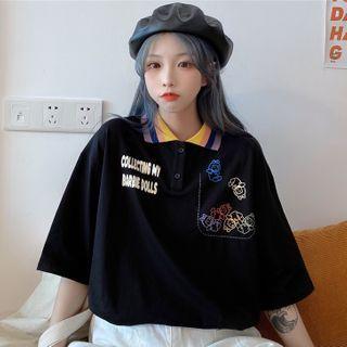 Lettering Polo Top