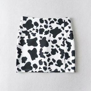 Cow Print Mini Pencil Skirt