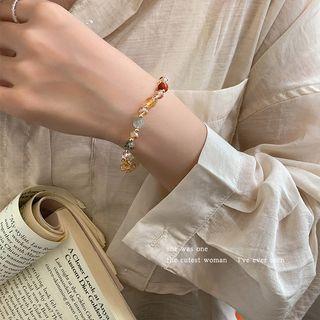 Beaded Bracelet Multicolor - Yellow & Pink & Coffee - One Size