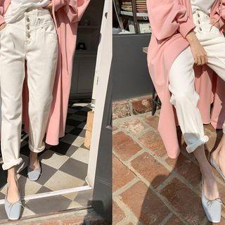Button-fly Tapered Pants