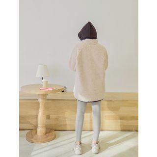 Plus Size Boxy Zip-up Fleece Jacket