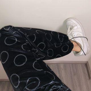Print Straight Leg Velour Pants