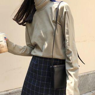 Long-sleeve Turtleneck T-shirt As Shown In Figure - One Size