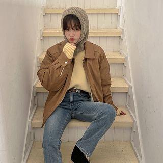 Pleather Blouson Jacket