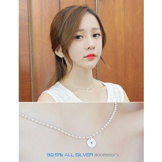 Disc Pendant Silver Necklace