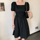 Short-sleeve Bow Back Midi Dress