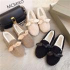 Bow Accent Fluffy Moccasins