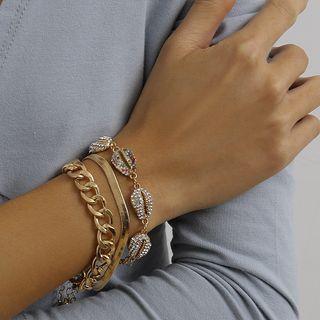 Set: Alloy Chain / Rhinestone Shell Bracelet (assorted Designs)