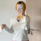 Chain Detail Flared-sleeve T-shirt