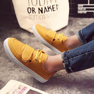 Lace-up Velcro Canvas Sneakers