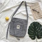 Bow-accent Gingham Crossbody Bag As Shown In Figure - One Size