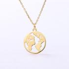 925 Sterling Silver World Map Necklace
