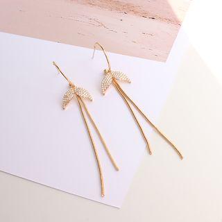 Rhinestone Fish Tail Fringed Earring