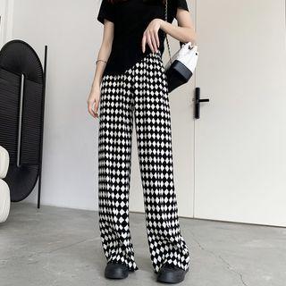Argyle High Waist Wide Leg Pants (various Designs)