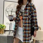 Long-sleeve Plaid Shirt 3027 - As Shown In Figure - One Size