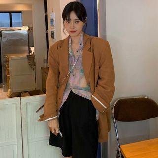 Long-sleeve Printed Shirt / Single Breasted Blazer