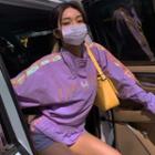 Hologram-trim Zip-front Sweatshirt