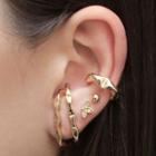 Set Of 4: Alloy Earring / Cuff Earring (various Designs) 01 - Gold - One Size