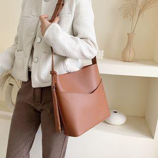 Set: Faux Leather Crossbody Tote Bag + Pouch + Coin Purse