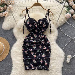 Suspender Floral Bow Dress
