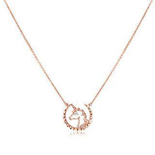 Unicorn Necklace Rose Gold - One Size
