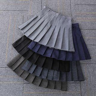 Plain Pleated Mini A-line Skort